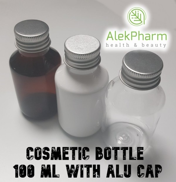 PLASTIČNA BOCA 100ML U BOJI 28mm NAVOJ SA ALU POKLOPCEM