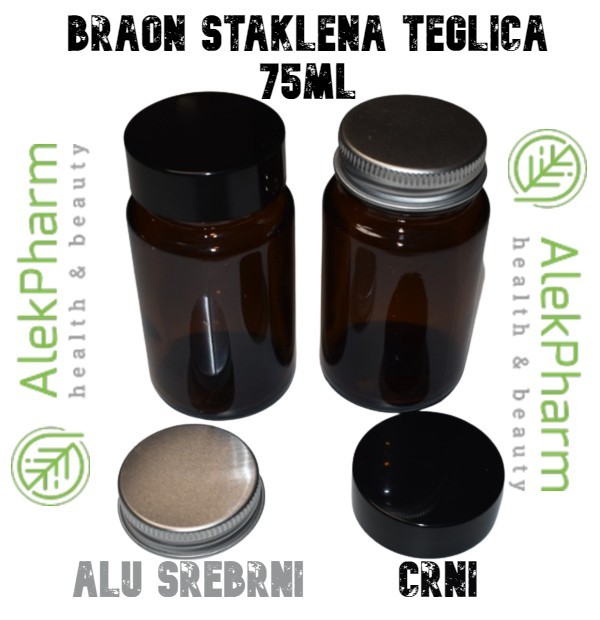 BRAON STAKLENA TEGLICA 75ML SA CRNIM POKLOPCEM
