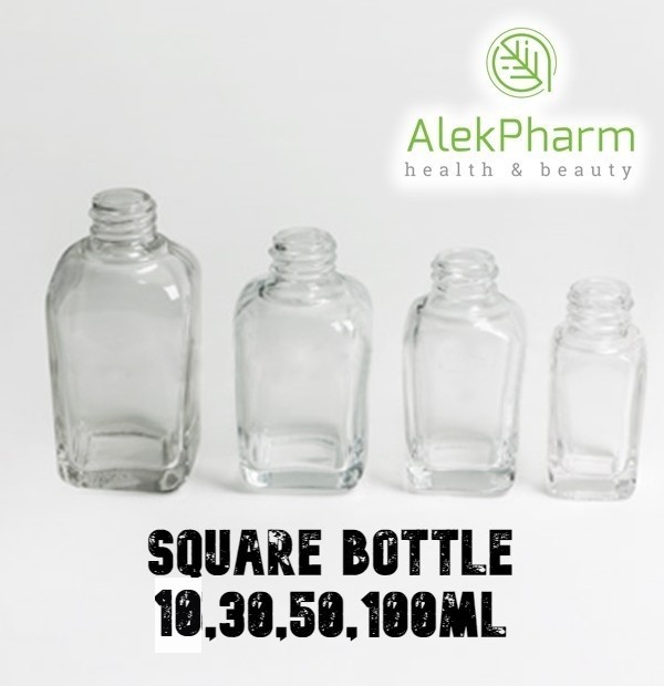 ČETVRTASTA PROVIDNA BOCA STAKLENA (18mm grlo)