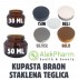 CRNA STAKLENA TEGLICA 30-50ML SA POKLOPCEM U BOJI
