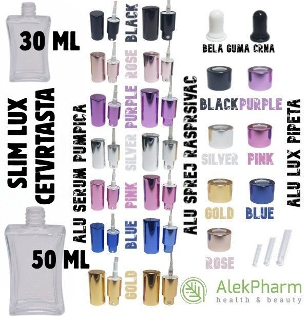 LUX ČETVRTASTA PROVIDNA STAKLENA BOCA 30ML