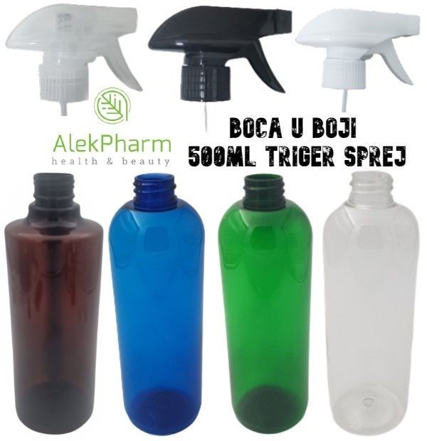KOZMETIČKA BOCA U BOJI 500ml TRIGER SPREJ