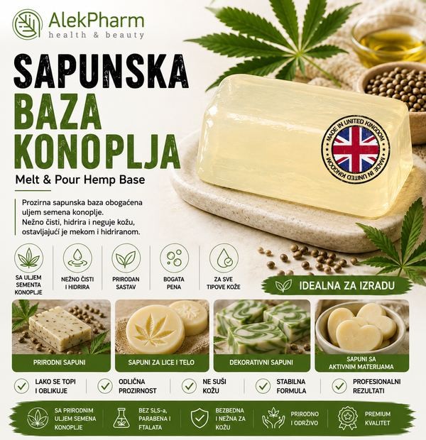 SAPUNSKA BAZA KONOPLJA - Melt & Pour Hemp Base